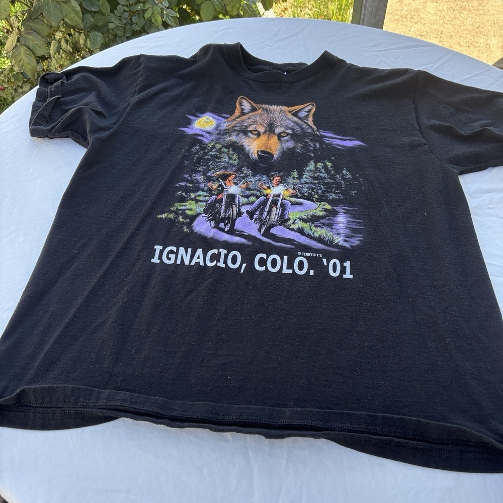 Mens Fruit of the Loom Heavy Cotton Black T-Shirt Size XL Graphic Ignacio, Co 01
